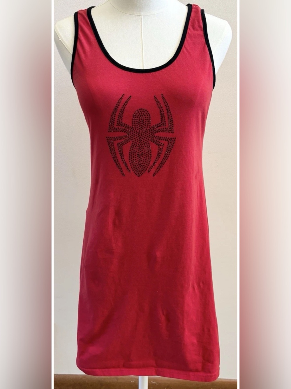 Marvel Spider-Man Rhinestone Tank Dress Red Sleeveless Women’s Medium